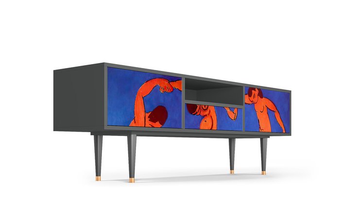 Тумба под TV T6 The Dance by Henri Matisse с корпусом графитового цвета - лучшие Тумбы для ТВ в INMYROOM Тумба под TV T6 The Dance by Henri Matisse с корпусом графитового цвета - лучшие Тумбы для ТВ в INMYROOM