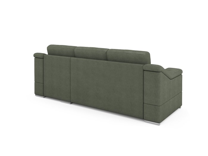 Угловой раскладной диван Liverpool правый темно-зеленого цвета - лучшие Угловые диваны в INMYROOM