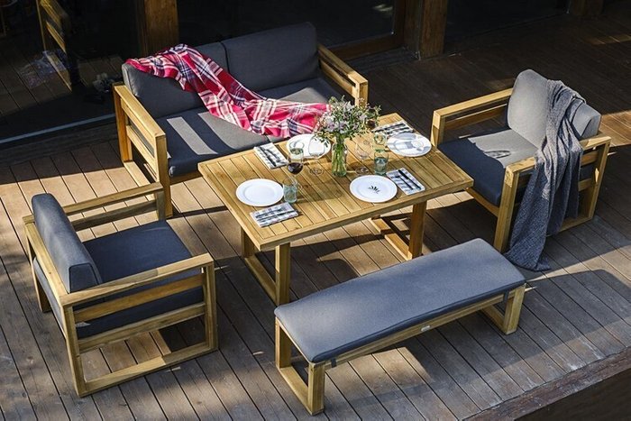 Скамья Bоока серого цвета - купить Садовые скамейки по цене 9432