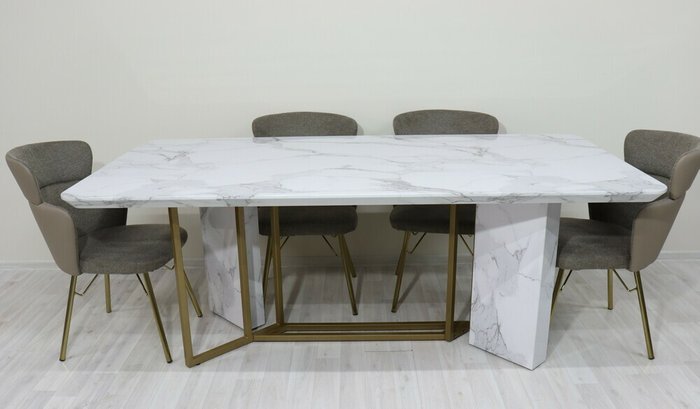 Стол обеденный Веспер цвета белый мрамор - лучшие Обеденные столы в INMYROOM