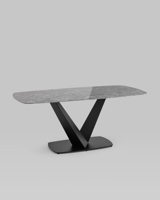 Стол обеденный Аврора L серо-черного цвета - купить Обеденные столы по цене 64990.0