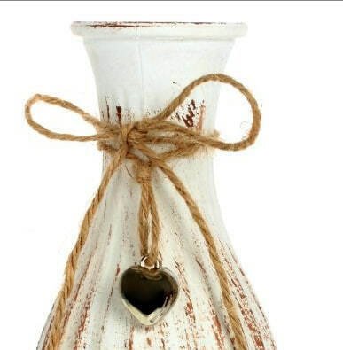 Стеклянная ваза белого цвета с эффектом потертости - купить Вазы  по цене 892.0