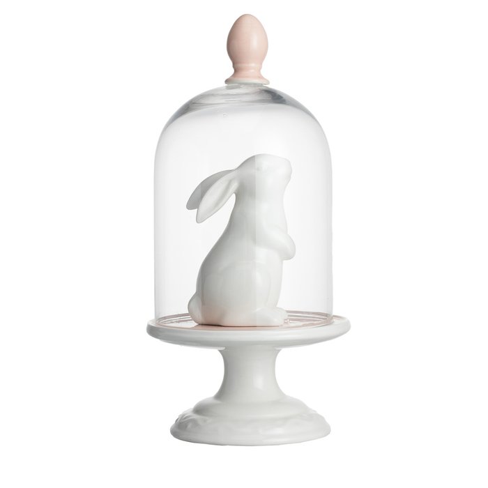 Купол декоративный с кроликом Средний Розовый - лучшие Декоративные предметы в INMYROOM
