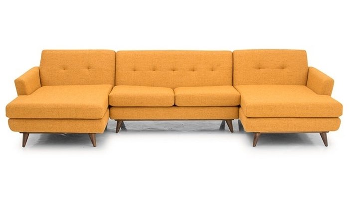 Модульный угловой диван желтого цвета