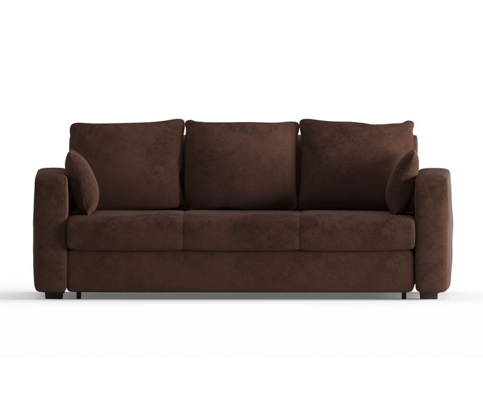 Диван-кровать Риквир в обивке из велюра коричневого цвета - купить Прямые диваны по цене 36900.0