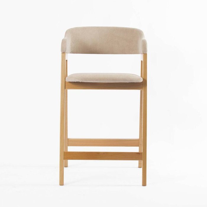 Полубарный стул Челси бежевого цвета - купить Барные стулья по цене 28590 Полубарный стул Челси бежевого цвета - купить Барные стулья по цене 28590