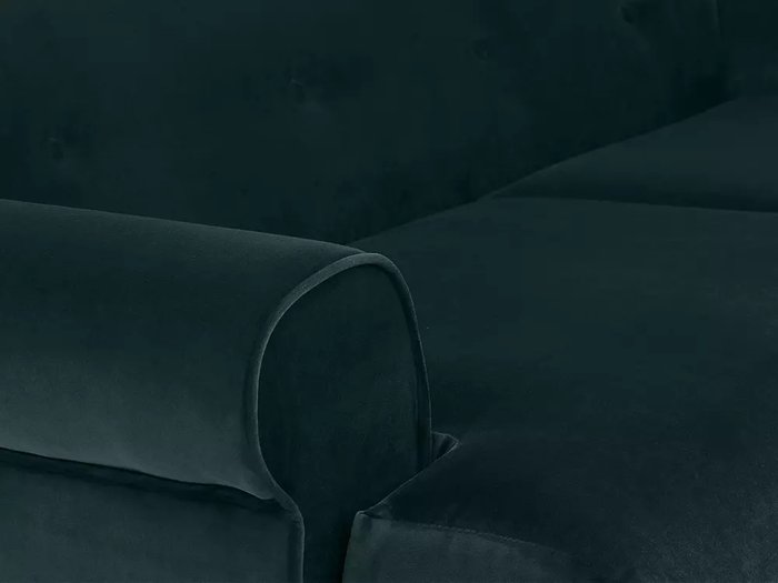 Диван Italia L в обивке из велюра темно-зеленого цвета с черными ножками - лучшие Прямые диваны в INMYROOM