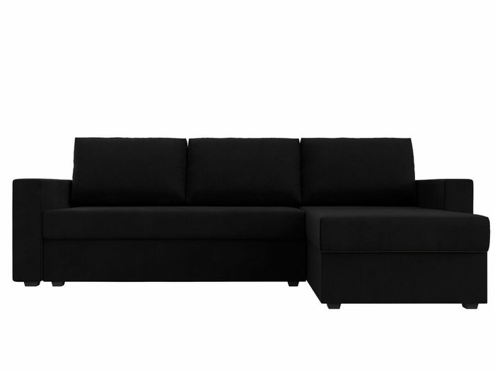 Угловой диван-кровать Траумберг Лайт черного цвета правый угол  - купить Угловые диваны по цене 25999.0
