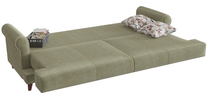 Диван-кровать Мирта Милфорд серо-зеленого цвета - лучшие Прямые диваны в INMYROOM
