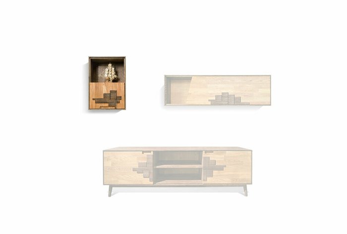 Шкаф навесной Irving Design темно-коричневого цвета (левый) - лучшие Навесные шкафы в INMYROOM