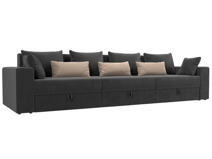 Прямой диван-кровать Мэдисон Long серо-бежевого цвета