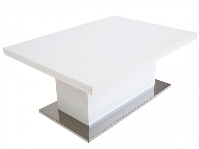 Обеденный раскладной стол-трансформер Slide GL цвета белый глянец - купить Обеденные столы по цене 52990.0