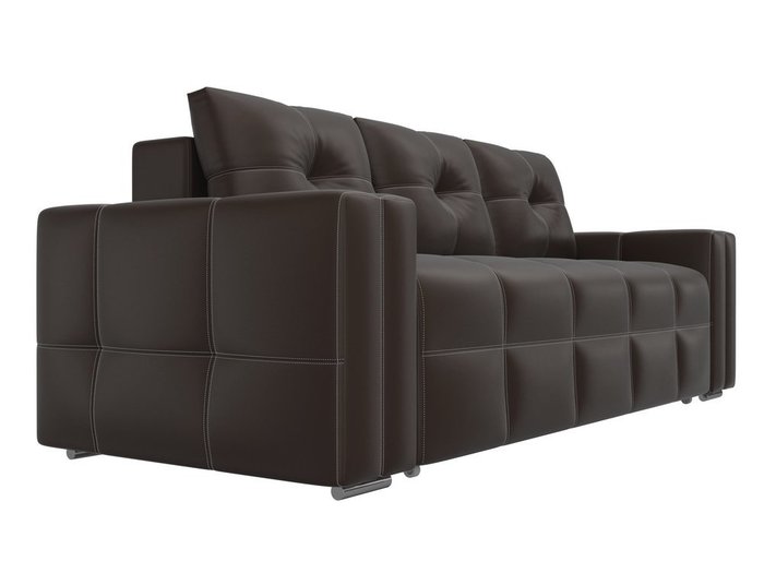 Прямой диван-кровать Леос коричневого цвета (экокожа) - лучшие Прямые диваны в INMYROOM