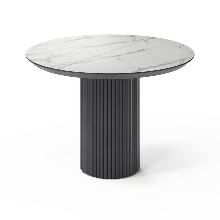 Раздвижной обеденный стол Ботейн S бело-черного цвета - купить Обеденные столы по цене 121440.0