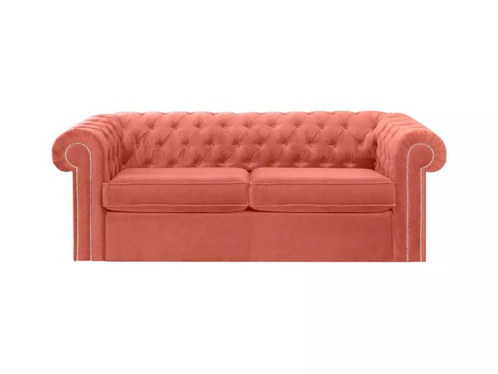 Диван-кровать Chesterfield кораллового цвета