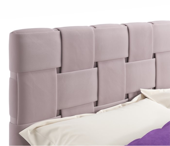 Кровать Tiffany 160х200 с подъемным механизмом и матрасом серо-розового цвета - купить Кровати для спальни по цене 60300.0