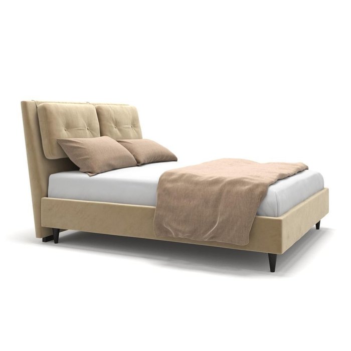 Кровать Freya  на ножках светло-коричневая 200х200 - купить Кровати для спальни по цене 86900.0