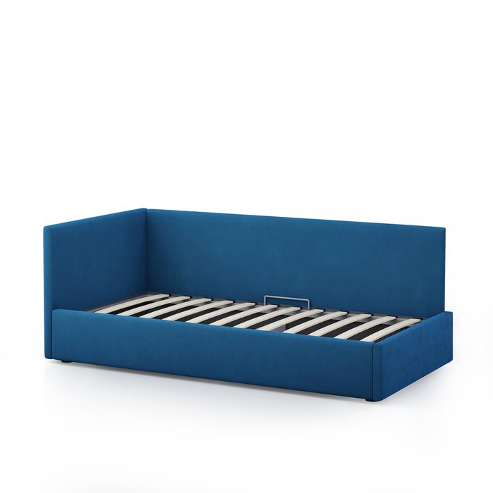 Кровать Меркурий-2 90х190 синего цвета с подъемным механизмом - купить Кровати для спальни по цене 29424.0