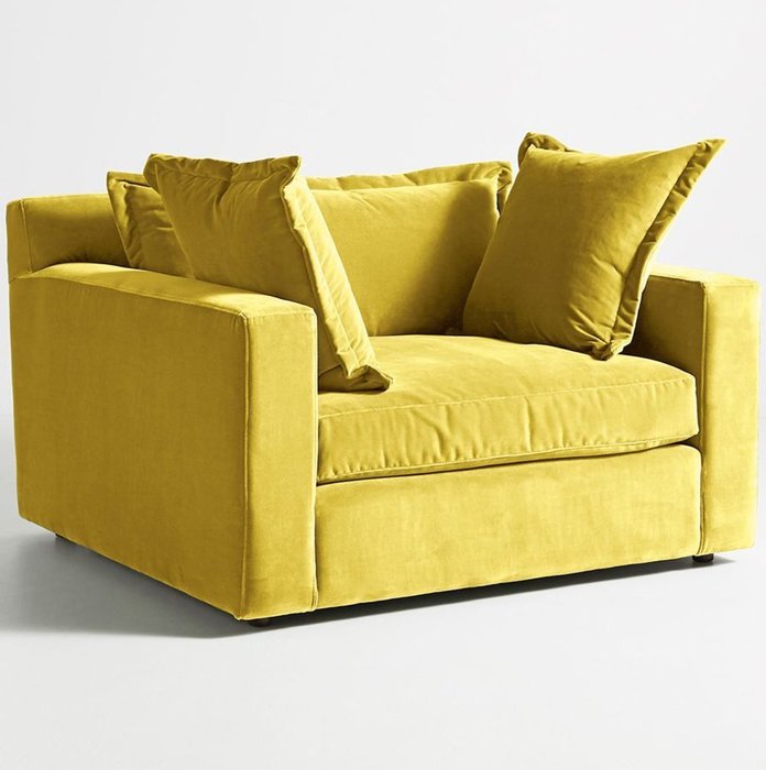 Кресло Katina Chair-and-a-Half yellow желтого цвета