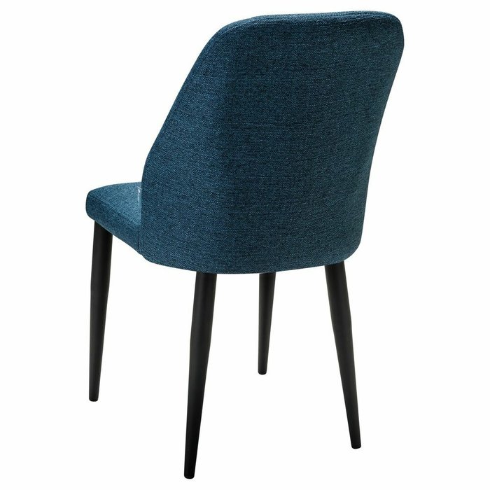 Стул Alen синего цвета с черными ножками - лучшие Обеденные стулья в INMYROOM