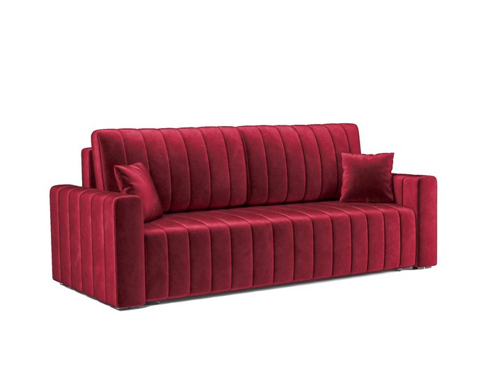 Прямой диван-кровать Лондон темно-красного цвета