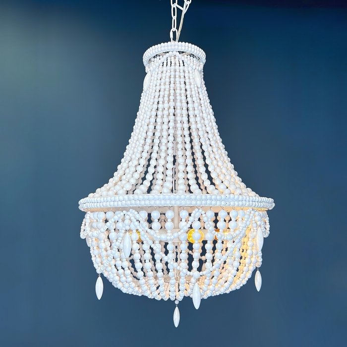 Люстра RH Anselme White Wood Large Chandelier - лучшие Подвесные люстры в INMYROOM