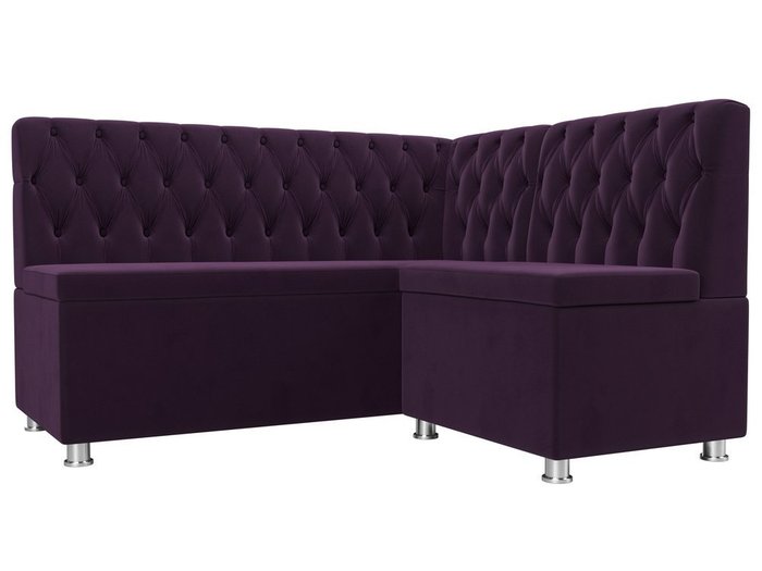 Кухонный угловой диван Мирта фиолетового цвета правый угол