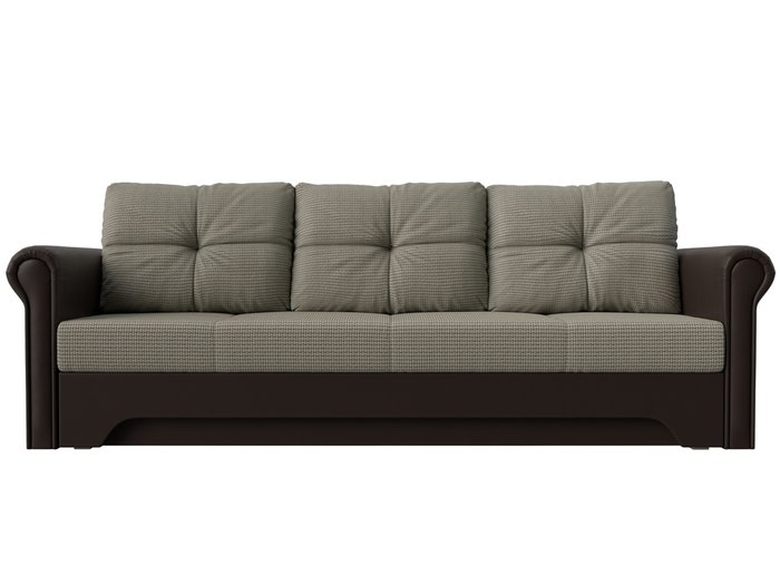Прямой диван-кровать Европа серо-коричневого цвета (ткань/экокожа) - купить Прямые диваны по цене 36999.0