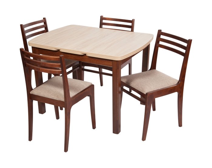 Раскладной обеденный стол Орлеан коричнево-бежевого цвета - лучшие Обеденные столы в INMYROOM