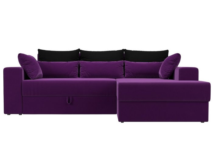 Угловой диван-кровать Мэдисон фиолетово-черного цвета - купить Угловые диваны по цене 40990.0
