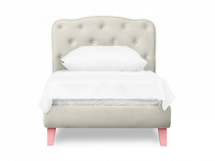 Кровать Candy 80х160 белого цвета с розовыми ножками - купить Одноярусные кроватки по цене 28620.0
