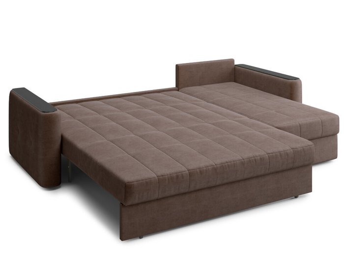 Угловой диван-кровать Ницца коричневого цвета - лучшие Угловые диваны в INMYROOM