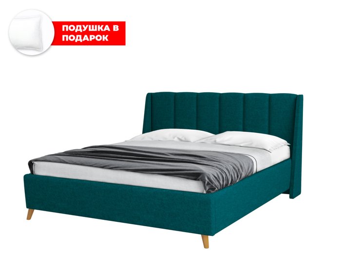 Кровать Skordia 140х200 темно-зеленого цвета с подъемным механизмом