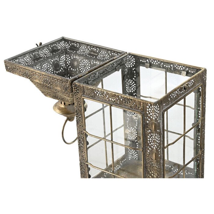 уличные фонари Home ESPRIT Позолоченный Металл Стеклянный Араб 26 x 26 x 53 cm (2 Предметы) - лучшие Фигуры и статуэтки в INMYROOM