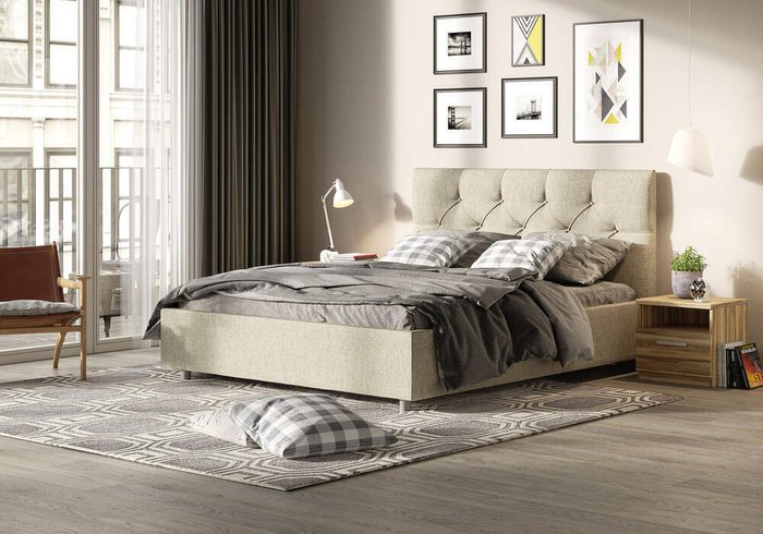 Кровать Bari 180х200 кремового цвета без основания и подъемного механизма - лучшие Кровати для спальни в INMYROOM