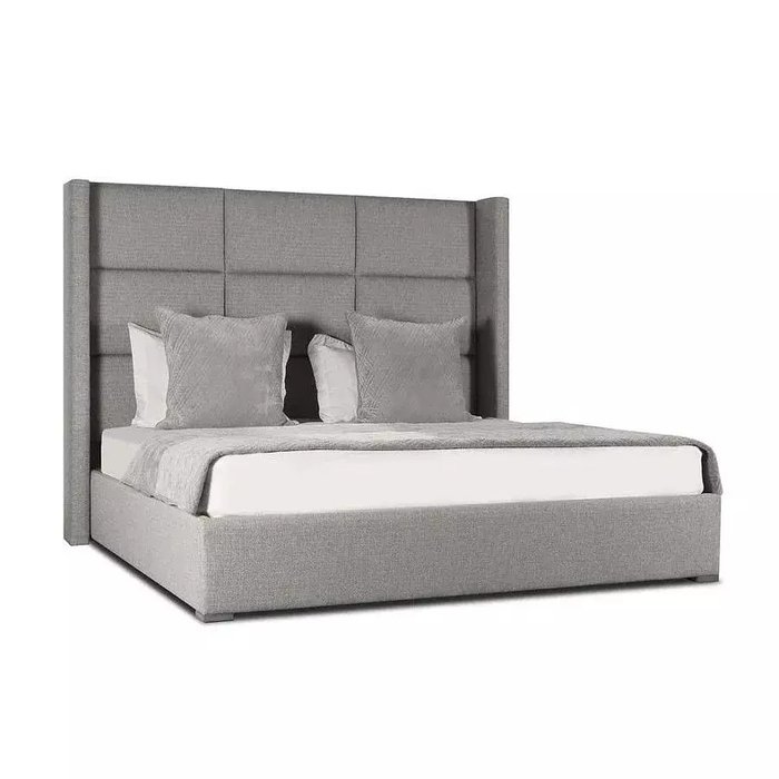 Кровать Berkley Winged Cube 200x200 серого цвета