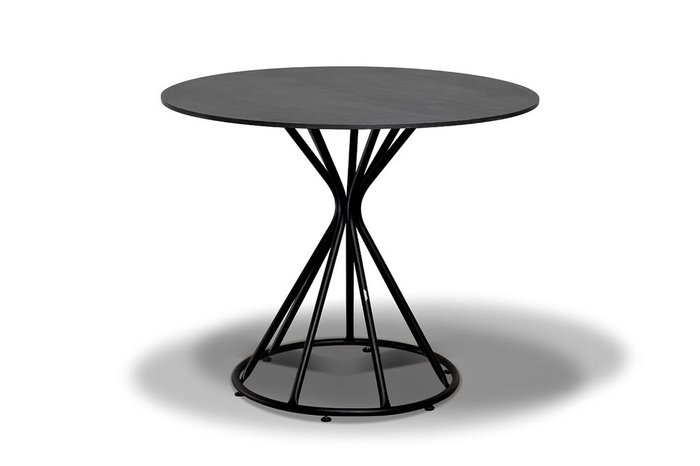 Обеденный стол круглый Карлос серого цвета