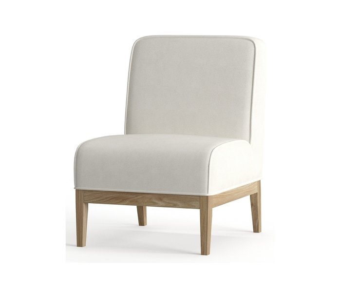 Кресло из велюра Арагорн белого цвета