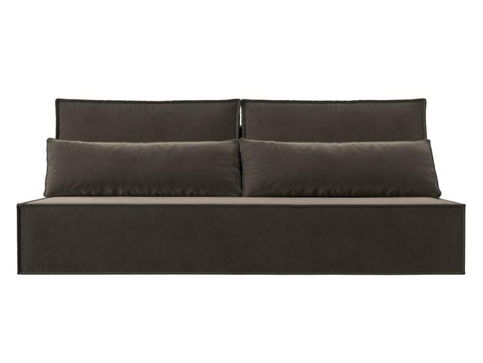 Прямой диван-кровать Фабио Лайт коричневого цвета - купить Прямые диваны по цене 26999.0