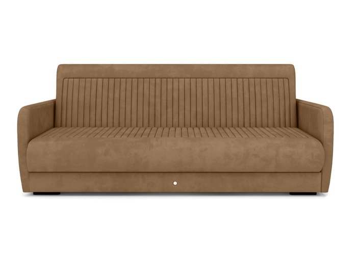 Прямой диван-кровать коричневого цвета