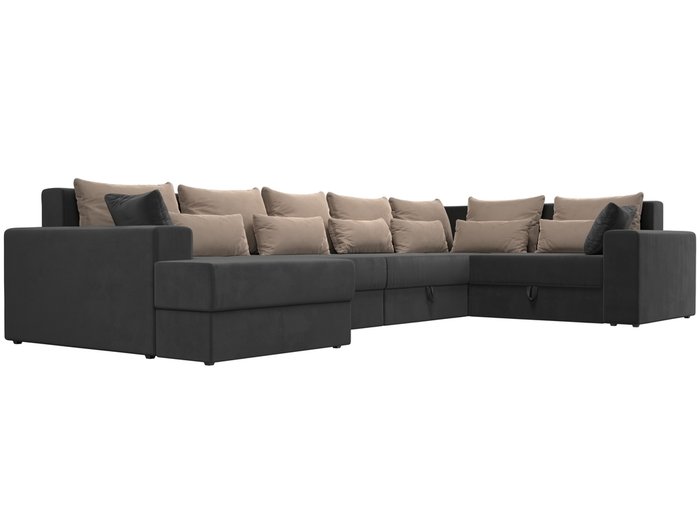 Угловой диван-кровать Мэдисон серо-бежевого цвета - лучшие Угловые диваны в INMYROOM