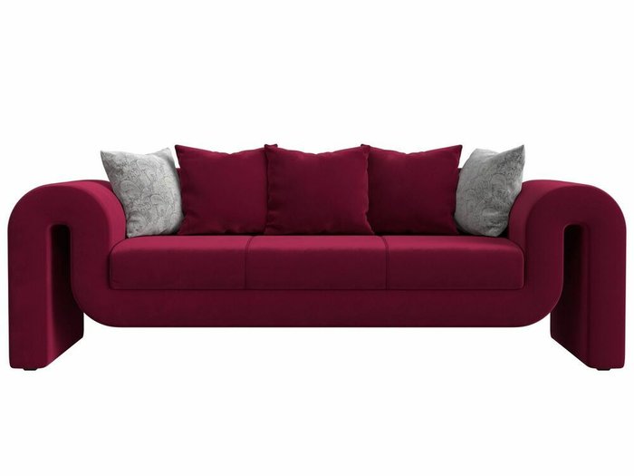 Прямой диван Волна бордового цвета - купить Прямые диваны по цене 50999.0