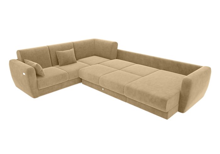 Модульный угловой диван-кровать темно-бежевого цвета - лучшие Угловые диваны в INMYROOM