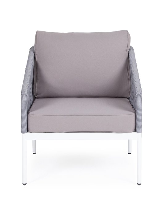 Кресло плетеное из роупа Канны светло-серого цвета - купить Садовые кресла по цене 41160.0