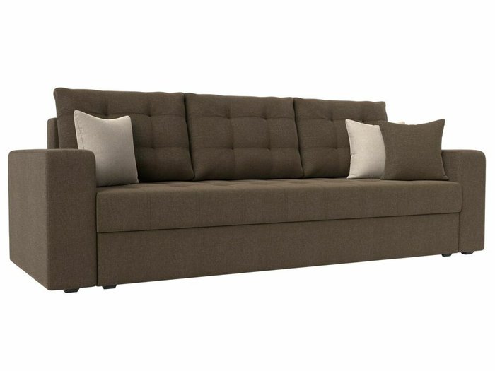 Прямой диван-кровать Ливерпуль коричневого цвета