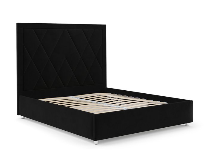 Кровать Треви 160х190 черного цвета с подъемным механизмом (велюр) - лучшие Кровати для спальни в INMYROOM