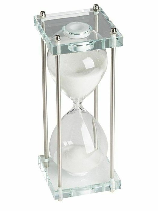 Песочные часы 30 м бело-серого цвета - лучшие Часы в INMYROOM
