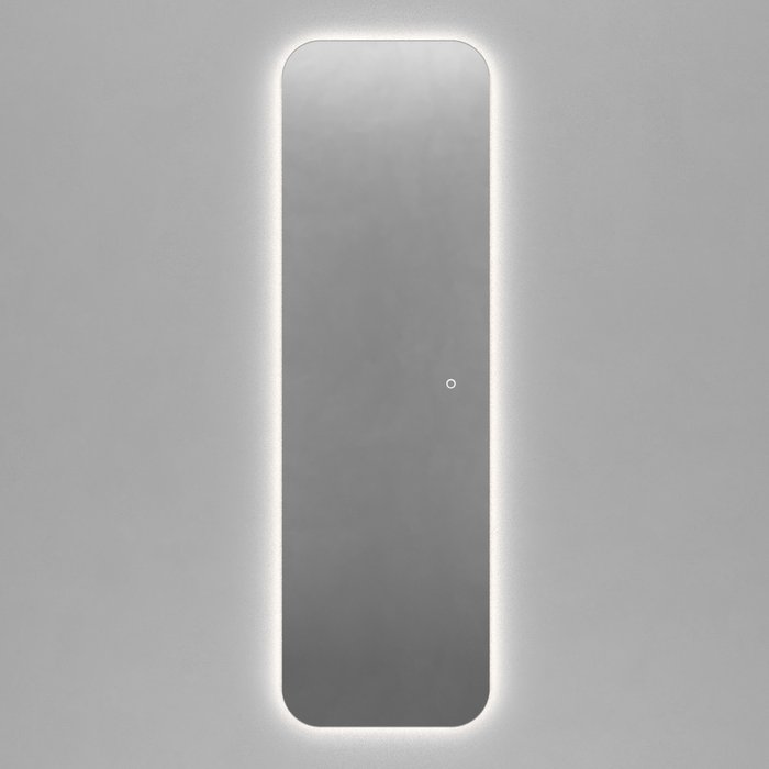 Прямоугольное настенное зеркало Kuvino NF LED L 54х179 с нейтральной подсветкой и с сенсорной кнопкой
