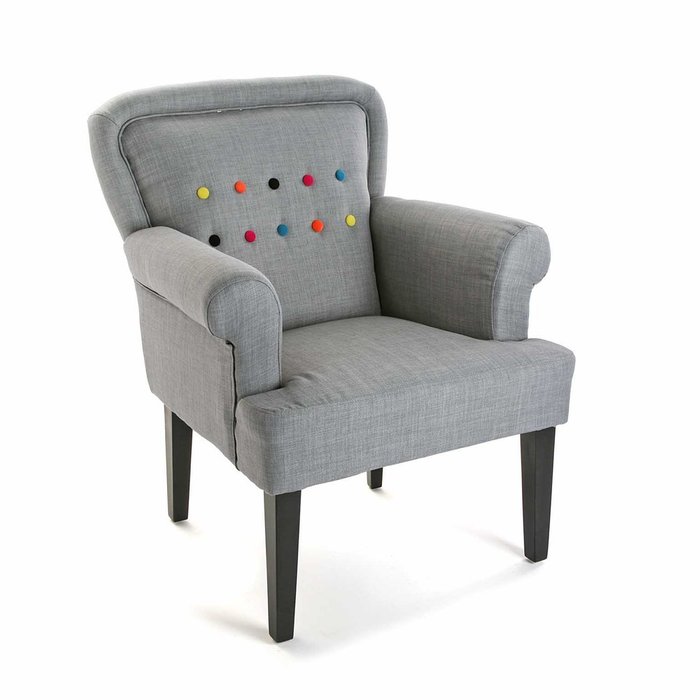 Кресло Buttons серого цвета - купить Интерьерные кресла по цене 65100.0