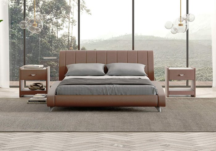 Кровать Verona 180х200 светло-серого цвета (микровелюр) без основания - лучшие Кровати для спальни в INMYROOM